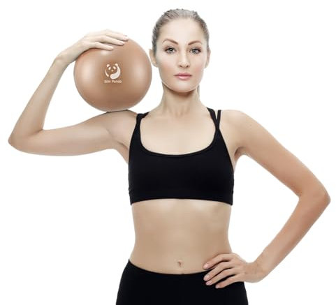 Slim Panda Gymnastikball Klein, 23 cm Pilates Ball mit Aufblasbarem Strohhalm, Soft Yoga Ball für Senioren Therapie, Hause, Fitness, Balance TrainingRoségold