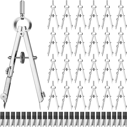 Zonon Kompass für Geometrie-Kompass, Großpackung für Klassenzimmer, Mathematik, Studenten, Winkelmesser für Kunst, Kompass, Präzisionswerkzeug mit Bleistift, Schulbedarf, für Büro, Kunst, Zeichnen,