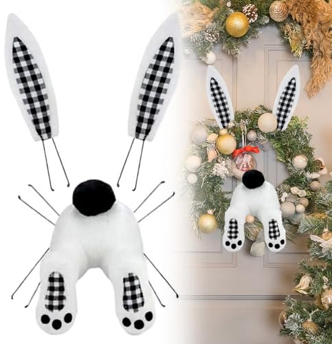 FUXNGZI Osterkranz mit Hasenpopo, Bunny Butt Plüschkranz Ostern Dekor (E)