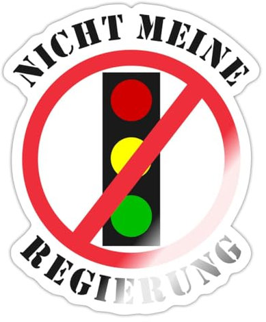 Spreadshirt Ampel Nicht meine Regierung Sticker Aufkleber, 10 x 10 cm, Weiß glänzend