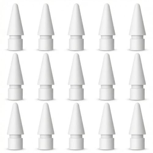 MXCOIRTP Confezione da 15 punte per Apple Pencil, punte per iPad, pennini di ricambio compatibili con iPad Air Mini Pro Apple Pencil 1a e 2a generazione, bianco