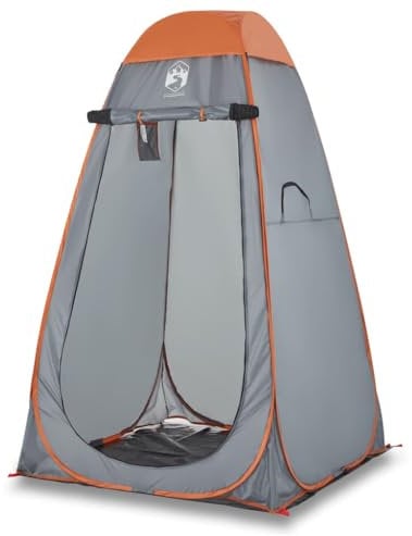 vidaXL Sichtschutzzelt, Umkleidezelt mit Pop-Up-Design, Duschzelt Abnehmbares Überzelt Faltbar, Toilettenzelt Campingzelt, Grau Orange 190T Polyester