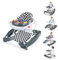 COSTWAY 6 in 1 Lauflernhilfe, Lauflernwagen mit abnehmbarem Spielboard & Fußpolster, Baby Walker höhenverstellbar & klappbar, Laufwagen mit Musik & Licht, Gehfrei baby ab 6 Monaten (Grau)