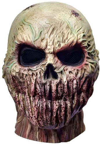 NASSMOSSE Zombie Mask Full Head Bloody Scary Masks for Adults Free Size Halloween Mask Breathable Latex Creepy Mask for Halloween Party Cosplay Costume Prank