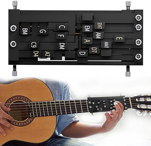 JTYEBY Portable Guitar Chord Trainer, Gitarren Akkord Presser, Gitarren Trainer Tool, Gitarrenhilfs Akkordwerkzeug, Verschleißfeste Gitarren Lehrmittel, Lernhilfe für Anfänger