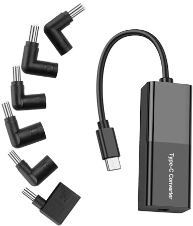 SinLoon PD 65 W DC auf USB C Kabel DC 5521 Buchse auf Typ C Stecker Stromladekabel mit DC 5525 7450 7909 4530 4017 quadratischen Konvertern unterstützen 5 V 9 V 12 V 15 V 20 V für Telefon, Tablet
