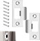2PCS Door Latch Plate Stainless Steel Door Strike Plate Silver Strike Plate with 8 Screws Interior Door Lock Plates Short Strike Plate Latch Door Plates Latch Strike Plates for Frame Door
