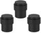 HANDLEZONE® 3 Pack Floor Mounted Door Stop 30mm x 40mm, Collared with Rubber Buffer Stopper, Concealed Fixing - Black Matt