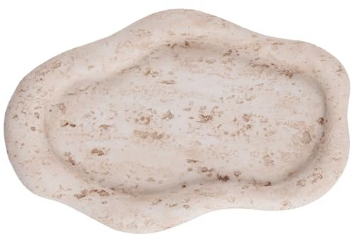 DN DECONATION Schmuckschale Wolkenform Deko Beige Schmucktablett Wolken Dekorative Travertin Schmuckteller für Ringe, Halsketten, Armbänder, Parfüm Tablett für Kosmetik, Geschenke für Mädchen, Frauen