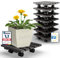Oramics 8 Stück Pflanzenroller Eckig aus Massivholz in Schwarz – 30 x 30 x 8 cm bis 120 KG belastbar – Rollbrett für Pflanzen, Blumentöpfe und Blumenkübel – Blumentopf Untersetzer mit 4 Rollen