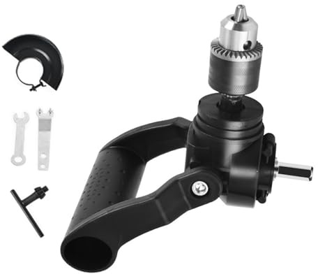 JUYAXIN Right Angled Drill Attachment 90 Degree Drill Chucks with Handle Right Angled Drill Attachment Adapter Extension Chucks