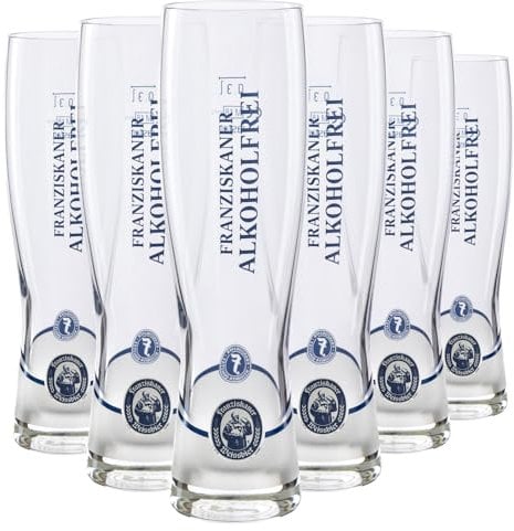 Generisch Franziskaner Alkoholfrei Glas 0,3L Monaco Slim | Original Weizenglas für alkoholfreies Bier | Hochwertiges, schlankes Design | Spülmaschinenfest & robust