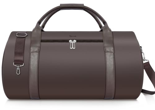 Modoker Kleidersack mit Rollen, Damen-Kleidersack für Reisen, PU-Leder, wandelbarer Kleidersack mit Trolley-Anzug-Gepäcktasche, Braun, Umwandelbar