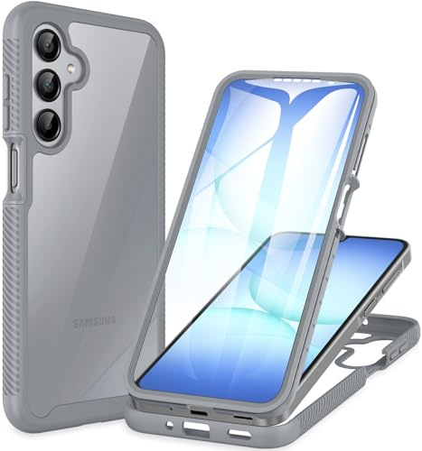 CENHUFO Hülle für Samsung Galaxy A16 4G/5G / A17 4G/5G / A26 5G, 360 Grad Handyhülle mit Eingebautem Displayschutz, Ganzkörper Schutzhülle Stoßfest Panzerhülle Outdoor Cover Transparent Case -Grau