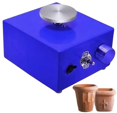 ZGHQHCDRH tornio da vasaio, Tornio da vasaio, Strumenti for Modellare l'argilla for Bambini e Adulti, Macchina elettrica for tornio con velocità Regolabile a 2000 Giri/min(Blue)