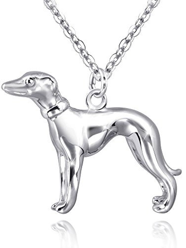 MATERIA Windhund Anhänger Silber 925 CACCIA rhodiniert - Hund Anhänger Tier für Halskette rhodiniert + Box #KA-318
