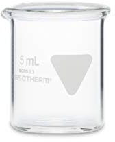 Rasotherm Boro 3.3 Becherglas Niedrige Form mit Ausguss, 5ml Kapazität