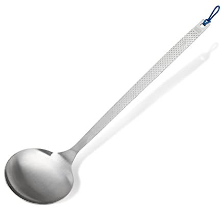 Tasty Stainless Steel Kitchen Serving Spoon, Heat-Resistant Spoon Ladle with Modern Handle for Cooking and Serving Food, Dishwasher-Safe, Dimensions: 30.5x7.5cm, Colours: Stainless Steel Silver