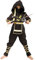 SEA HARE Déguisement de guerrier samouraï noir Ninja Power (S:4-6 Ans)