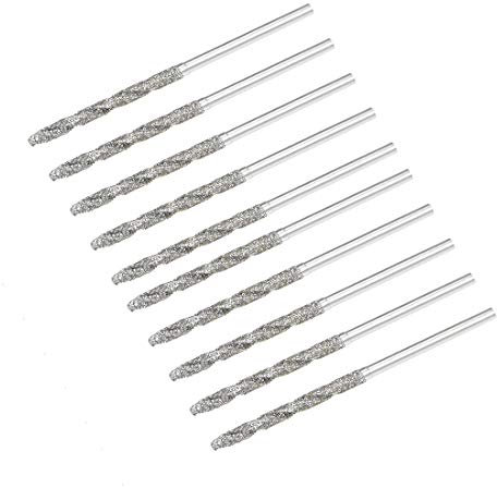 sourcing map Brocas de diamante de 1,7 mm de acero de alta velocidad para conchas de mar de cristal, azulejos de piedra, 10 unidades