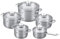 ZWILLING Focus 10 Piece Stainless Steel Cookware Set I Industion Compatible I 18/10 Stainless Steel Interior for Pure Tasting Food I Glass Lids and Folded Rims, Regular, Silver (66670-001)
