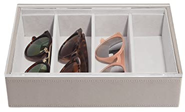 Stackers Taupe Klassich Schmuckschatulle für Schmuckkästchen Brillen/Accessoires mit Acryldeckel