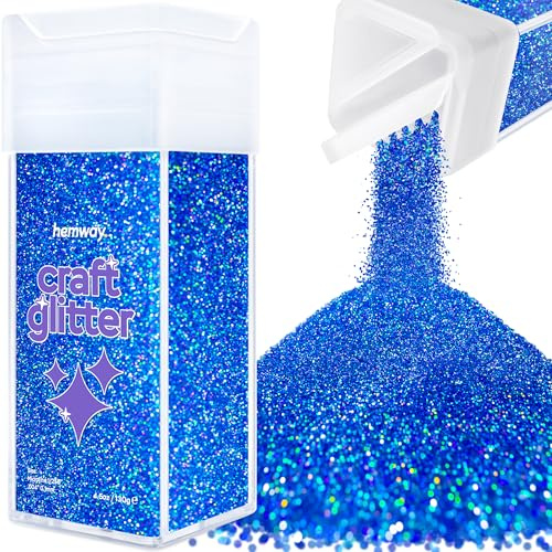 Glitzer für Bastel-Shaker Saphirblau holografisches Kunstharz Trinkgläser Karten Weihnachten Schmuck Kerzen mikrofein Nägel Gesicht Kosmetik 130g / 4,6 oz