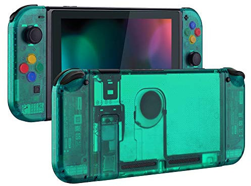 eXtremeRate Coque pour Nintendo Switch avec Boutons Accessoires, Coque Remplacement pour Nintendo Switch Console Joycon-Vert Émeraude