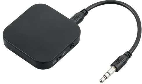 Hama Bluetooth Adapter Auto, Aux Adapter Car (Audio-Sender/Empfänger, 2in1-Adapter, 3,5mm Klinke, klein) Schwarz, 00184093