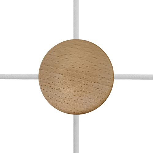 creative cables - Kit runder Mini-Baldachin aus Holz mit 4 seitlichen Löchern (Auslassverbindung) - Neutral