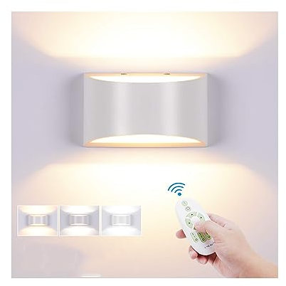 Elitlife Led Wandleuchte Innen mit Fernbedienung 10W Wandlampe Dimmbar Einstellbare Farbtemperatur 2700K-6500K Modern Up Down Wandbeleuchtung für Schlafzimmer Flur Treppen (Weiß)