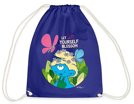 Spreadshirt Die Schlümpfe Naturschlumpf Nat Minischlumpf Turnbeutel, One size, Königsblau