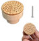 BOOLSFMAM Poignées de Placard Rotin, Boutons de Tiroir en Bois, Poignée Meuble Bohème pour Armoire, Bureau, Cuisine