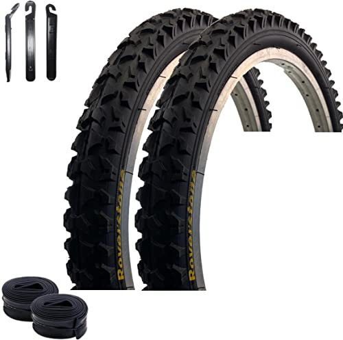 2 x Roverstone A109 20 Fahrradreifen Fahrradmantel Schwarz 57-406 (20 x 2,125) + 2 Schläuche AV inkl. Reifenheber