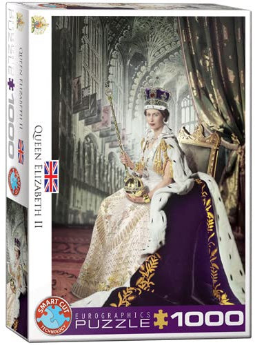 empireposter Königin Elisabeth II - 1000 Teile Puzzle Format 68x48 cm + Puzzle Zubehör