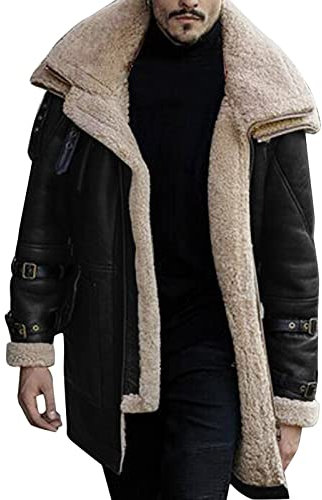 Alueeu Fliegerjacke Leder Sweatjacke Herren Leder Softshelljacke Herren Wasserdicht 5XL Herren-Jacken Herren Winter Leder Motorradjacke Herren Leder Steppjacke Herren 56 Lederjacke Motorradjacke