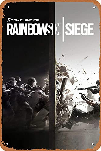 Clilsiatm Rainbow Six Siege Game Poster Vintage Style Metallschild Spiel Blechschild 20,3 x 30,5 cm