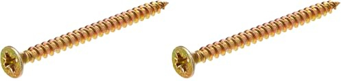 ForgeFix Multi-Purpose Single Thread Screws | 4.0 x 50mm | Zinc Yellow Passivated | Box 200 (Pack of 2)