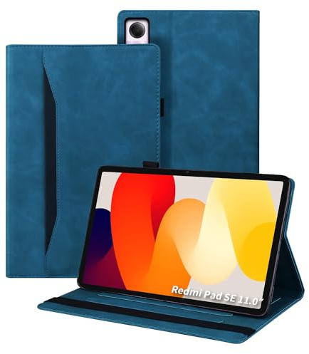 Auslbin Custodia compatibile con Xiaomi Redmi Pad SE 11 2023 Cover, Tablet in Pelle PU Adatto per Xiaomi Redmi Pad SE, Stile Classico in Pelle, Blu
