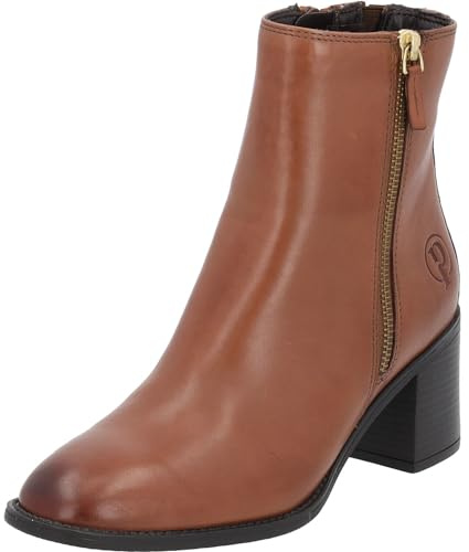 Palado Stiefeletten Damen Lampedusa – elegante Stiefel aus Schafsleder - leicht gefüttere Boots mit Blockabsatz - modische Halbstiefel Braun UK6 - EU39