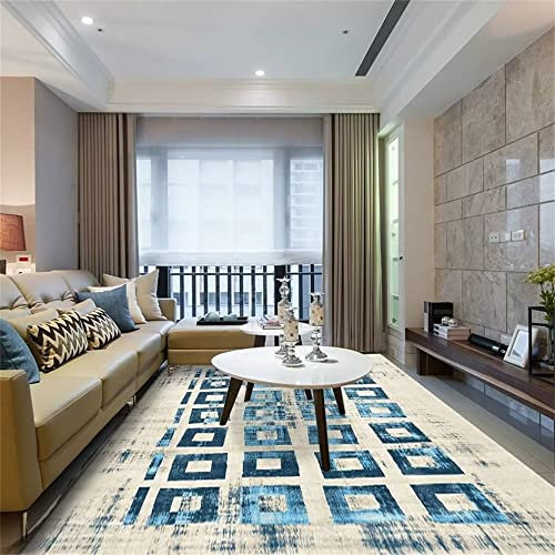 SUNYRDSM Waschbare Teppiche Läufer Teppich 120 x 180 cm Blue Home Bett Kopfbodenmatte komfortabel und Abriebfest Living Room Carpet