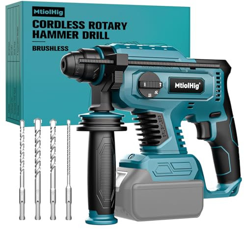 Taladro de martillo giratorio de 7/8 pulgadas para batería Makita de 18 V: taladro inalámbrico SDS-Plus con embrague de seguridad para mampostería de hormigón, taladro eléctrico de 2,5 julio, incluye