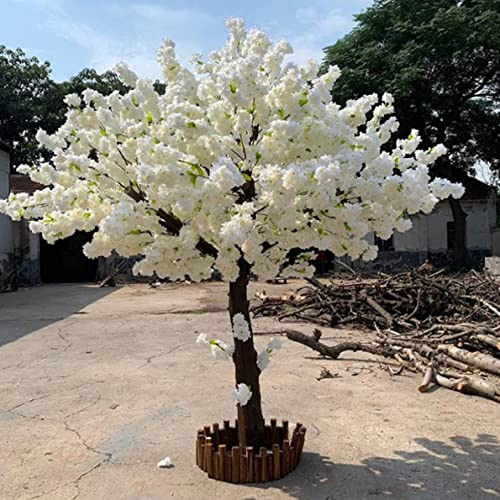ZHPPED Künstliche Kirschblütenbäume künstliche Kirschblütenbäume, weiße künstliche Kirschbäume aus Seide, Sakura-Blumen für Hochzeit, Büro, Party, Hotel, Hof, Heimdekoration,2x2m/6.6x6.6ft
