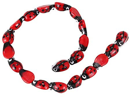 Bumdenuu Lot de 20 perles en verre avec perles en verre Murano rouge 15 x 10 mm