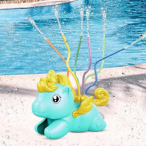 VEQENIFY Juguete Rociador de Agua para Niños Exterior, Aspersor Infantil con Forma para Niños Jardín de Verano, Juguete de Agua Rociador para Patio Trasero, CéSped Al Aire Libre(Unicornio)