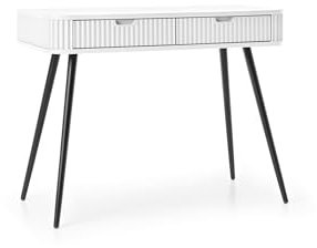 3E 3xE living.com Schminktisch, Weiß, Füße: Schwarz, D: L: 103 cm, H: 80 cm, T: 49 cm