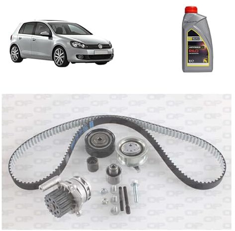 Kit distribuzione + p acqua + antigelo per Volkswagen Golf 6 1.6 2.0 TDI gasolio 2008-2014