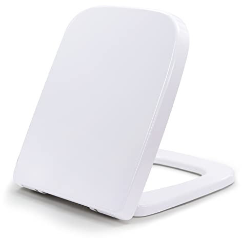 Fanmitrk WC Sitz Eckig mit Absenkautomatik, Toilettendeckel mit Quick Release Funktion, Duroplast klodeckel, Toilettensitz Montage von oben