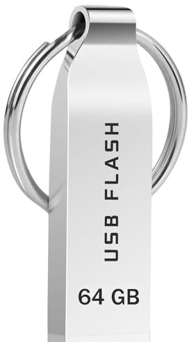 Locpof Chiavetta USB 64GB Pendrive Impermeabile Pen Drive Metallo Pennetta USB Memoria Stick per PC, Laptop