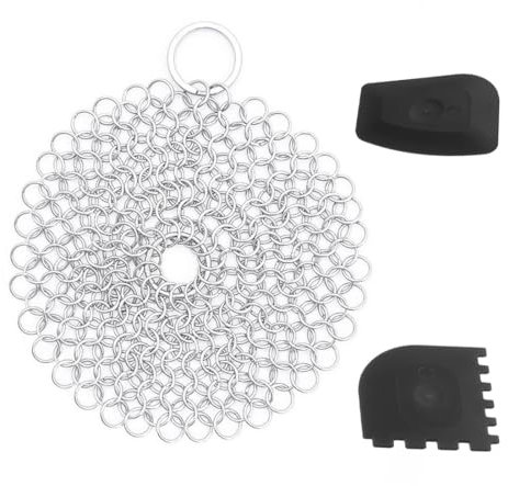 FEQDWOX Lot de 3 Nettoyeur Fonte, Accessoires Casserole, pour Anneaux d'acier Inoxydable, Poêles et Grilles